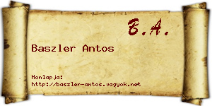Baszler Antos névjegykártya